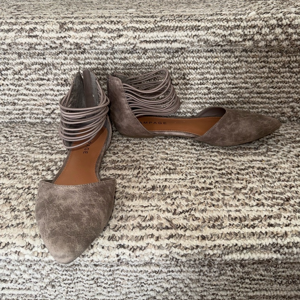 Rampage Women's Brown Strappy Flats
